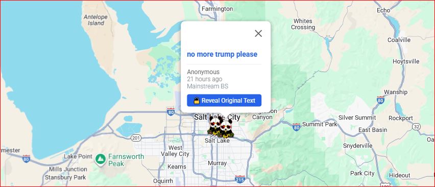 Ejemplo de mensaje en Salt Lake City